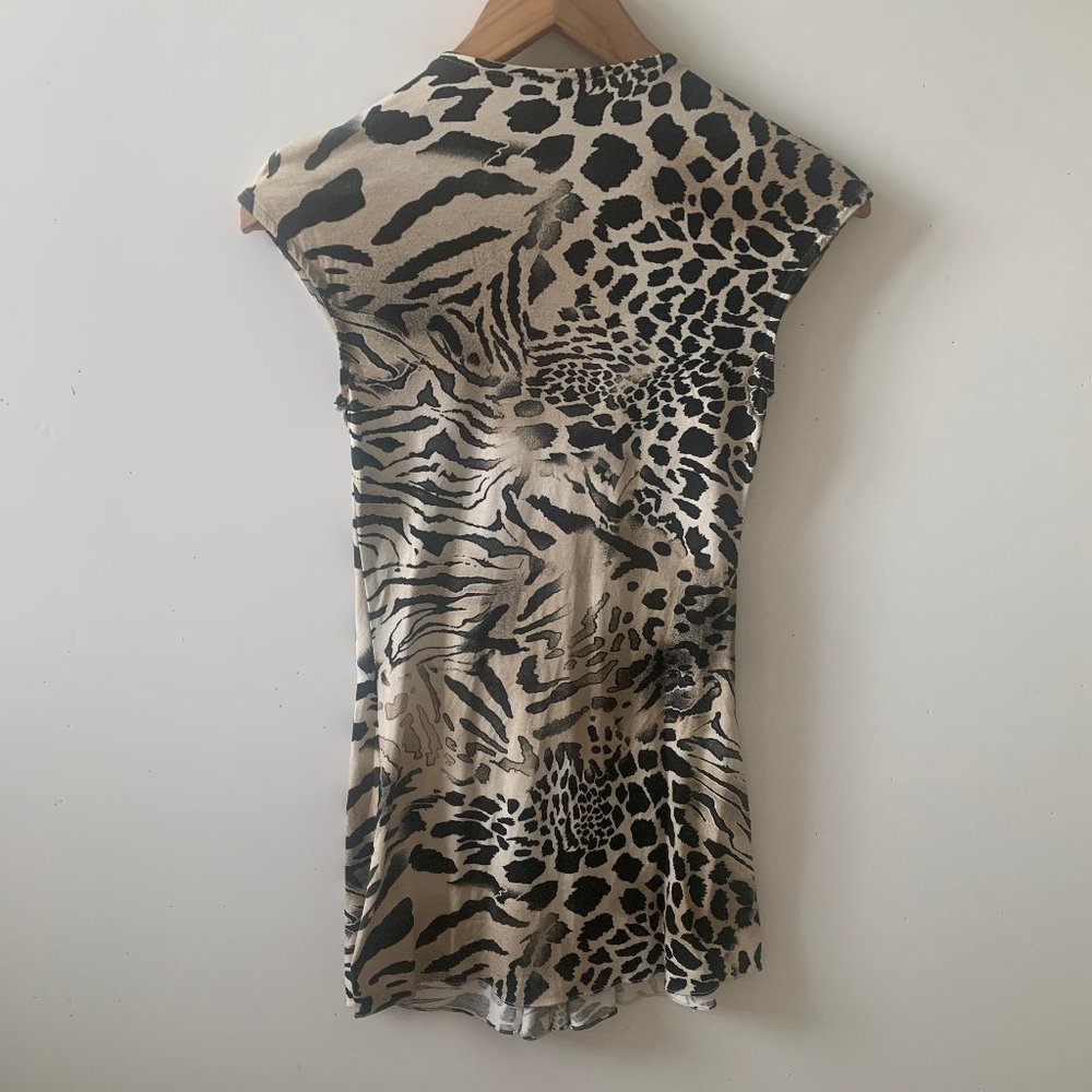 Leopard Print Top With Hardware Sz Xs - image 2